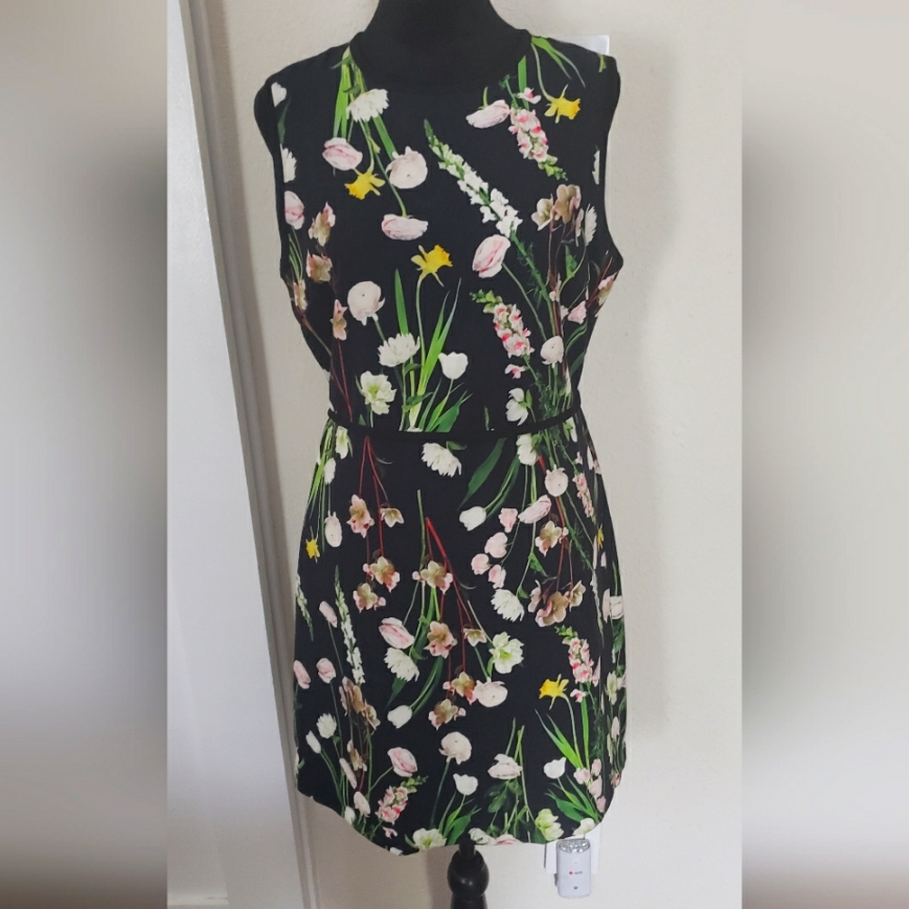 Victoria Beckham Floral Black Dress